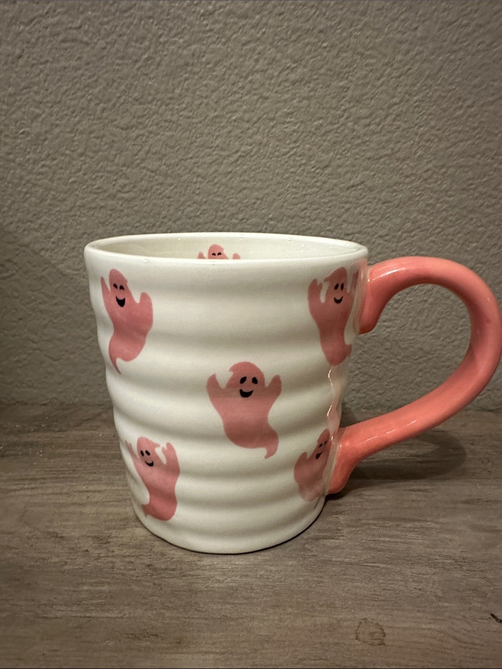 Pink Ghost Pattern Ceramic Mug - Picture 3 of 4